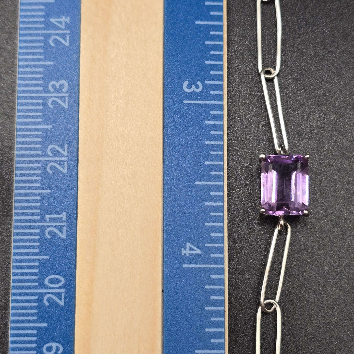 Amethyst Chain Link Bracelet | Sterling Silver (s925)