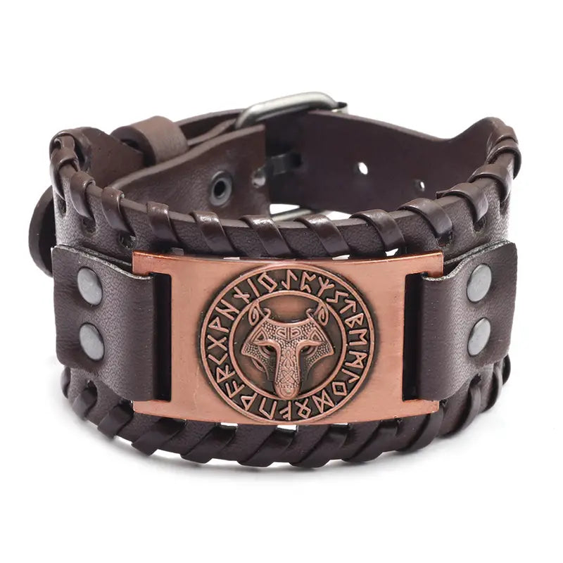 Celtic Bear Faux Leather Bracelet