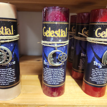 Celestial Pewter Pendant Candles