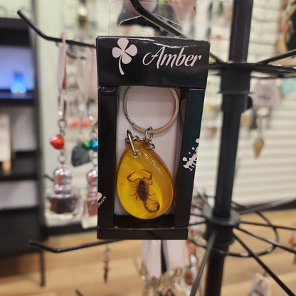 Amber Scorpion Keychain