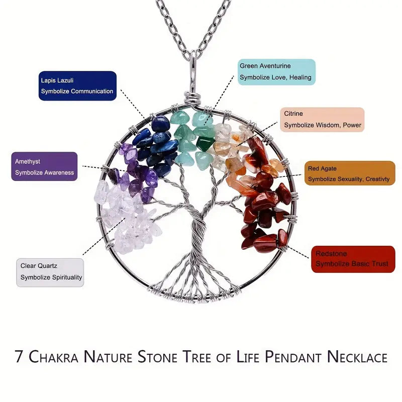 Crystal Tree of Life Pendant Necklace