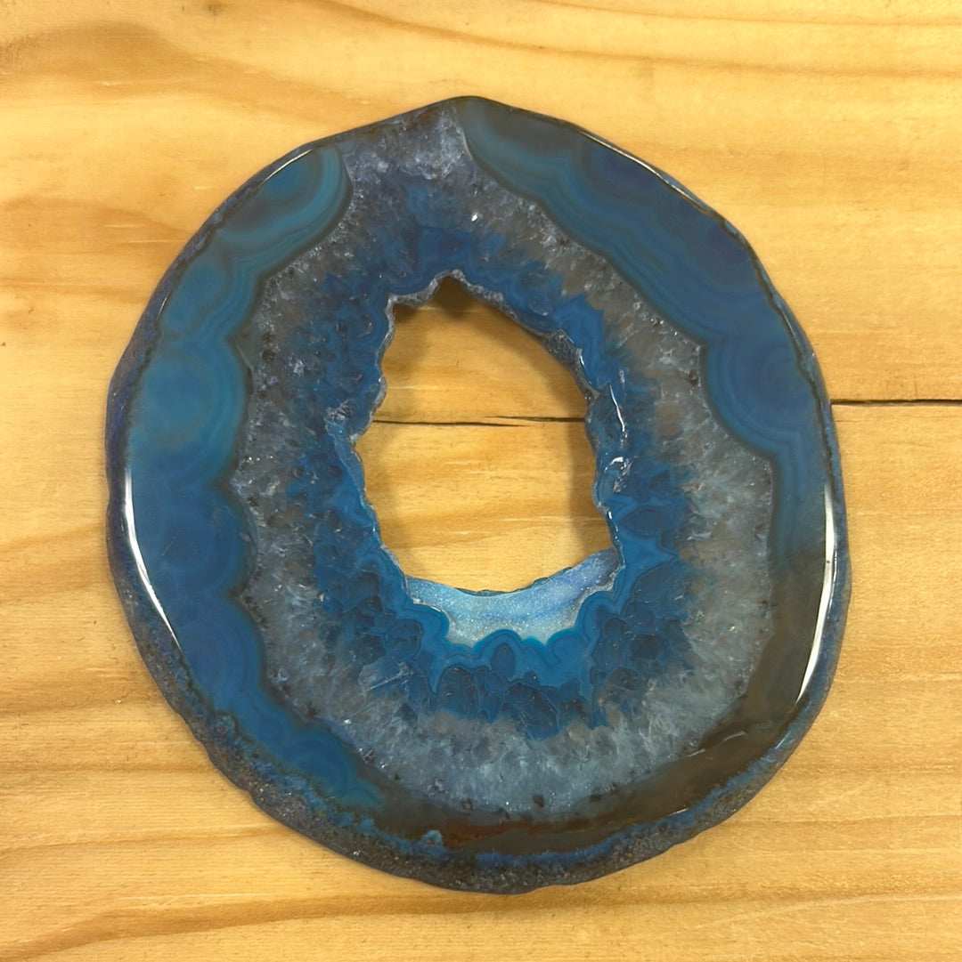 Blue Druzy Agate Slices