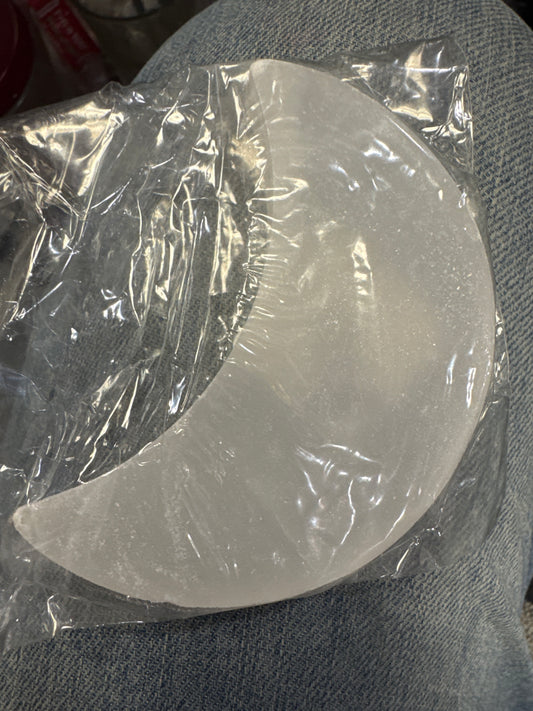 Selenite Moon Charging Plate