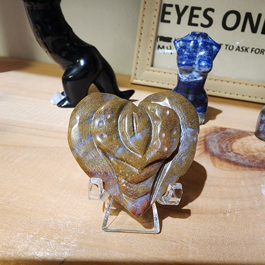 Ocean Jasper Heart Woman Life Flower 2"