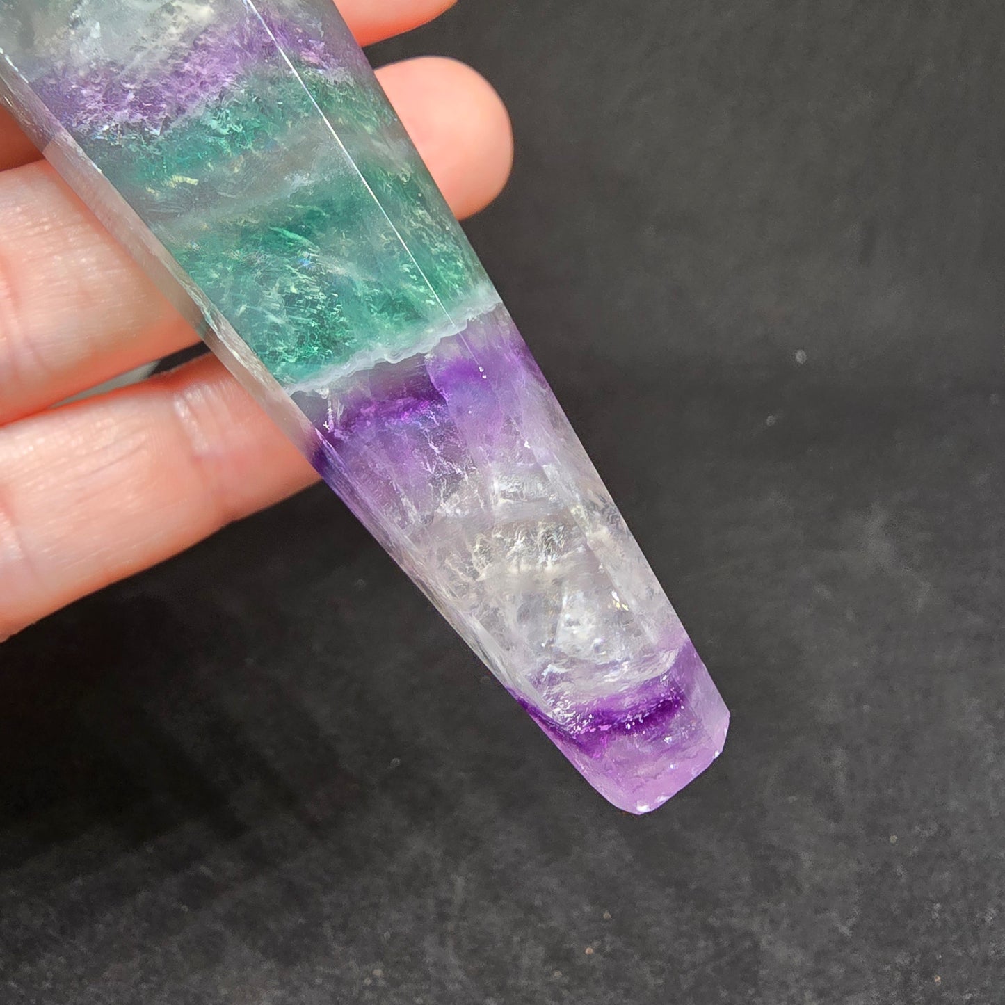 Rainbow Fluorite Scepter Wand with Stand