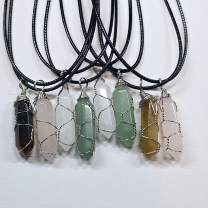 Crystal Point Wire Wrapped Necklace