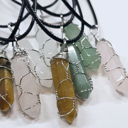 Crystal Point Wire Wrapped Necklace