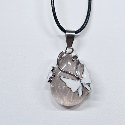 Butterfly Crystal Teardrop Necklace