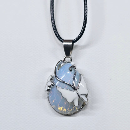 Butterfly Crystal Teardrop Necklace