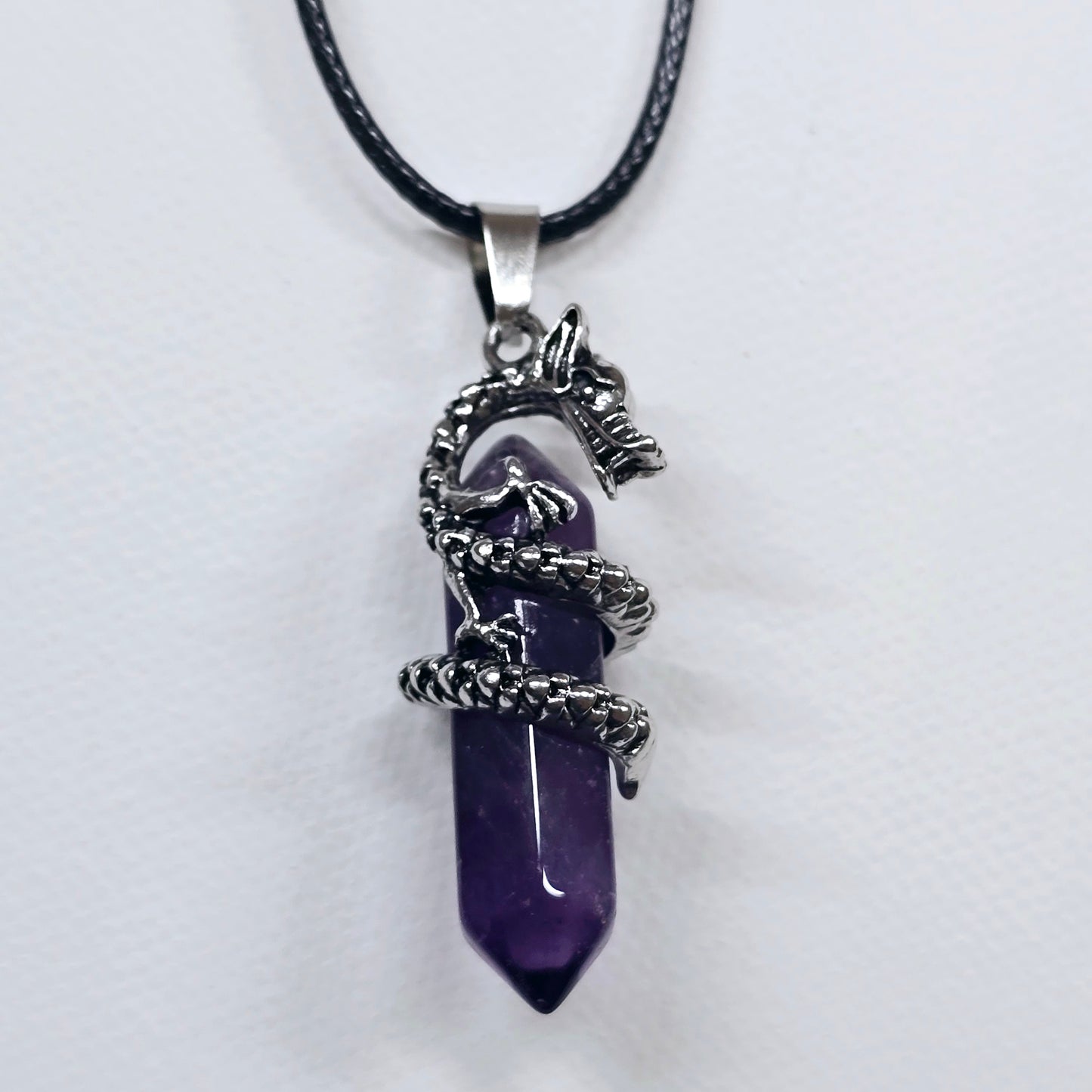 Dragon Wrap Crystal DT Point Necklace