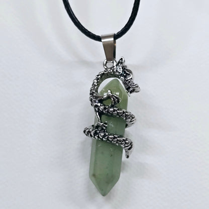 Dragon Wrap Crystal DT Point Necklace