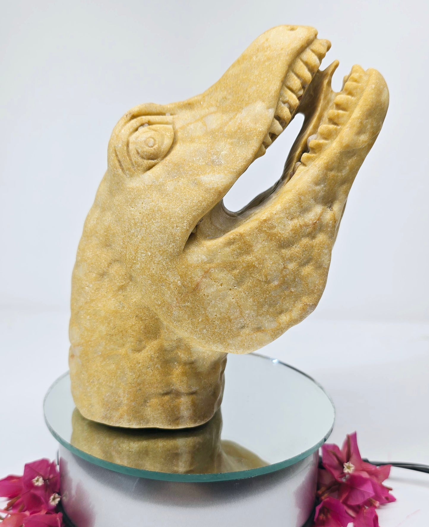 Yellow Jasper Dinosaur Head - 6"