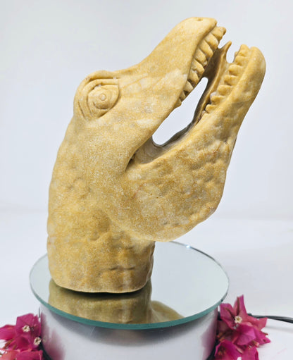 Yellow Jasper Dinosaur Head - 6"