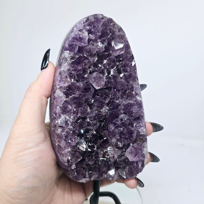 Amethyst Natural Druzy on Metal Rod Stand V