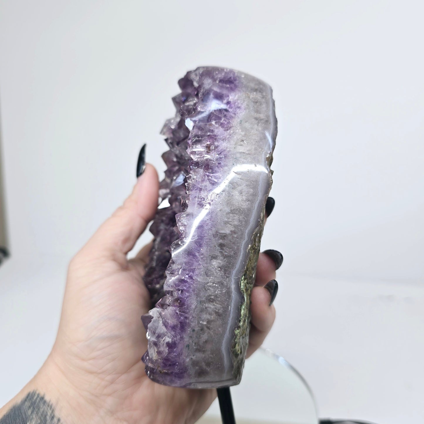 Amethyst Natural Druzy on Metal Rod Stand V