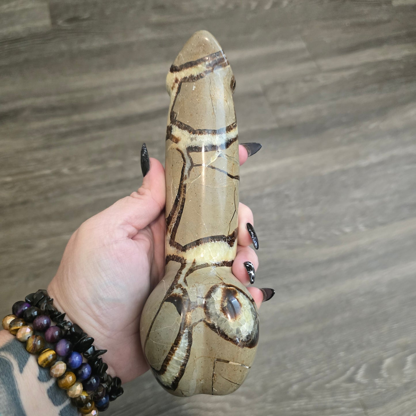 8" Septarian Jasper Penis | Natural Crystal Carved & Polished Wizard Staff | Dragon Stone | Metaphysical Witchy Home Decor Gift