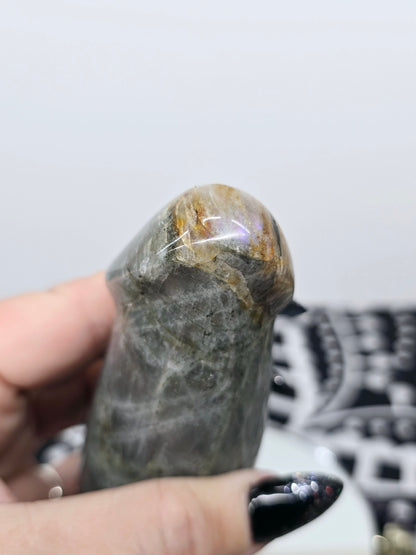 7.5" Labradorite Penis | Natural Crystal Carved & Polished Wizard Staff | Metaphysical Witchy Home Decor Gift