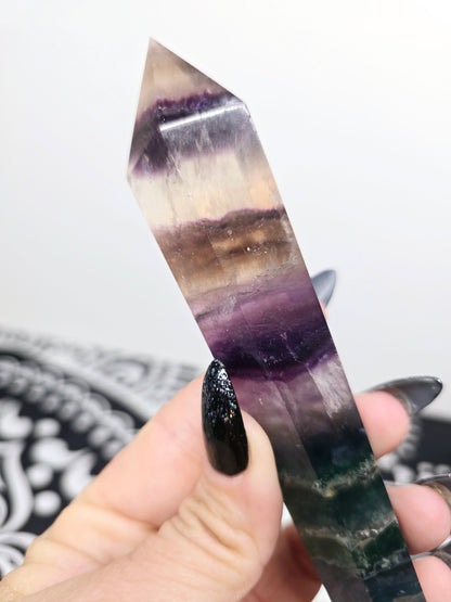 Rainbow Fluorite Scepter Wand with Stand