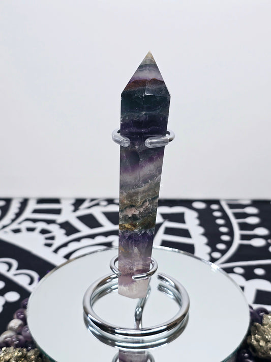 Rainbow Fluorite Scepter Wand with Stand