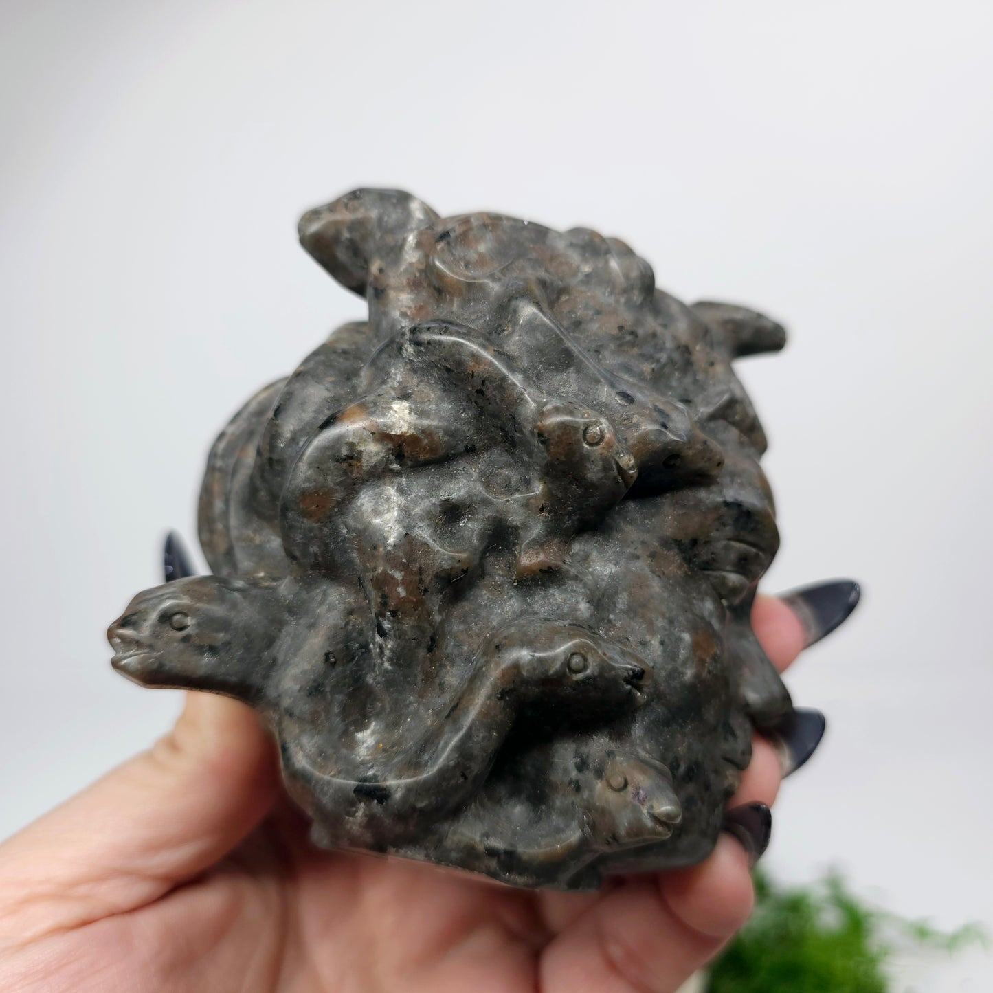 4" Yooperlite Medusa Snake Head | Natural Crystal Carved & Polished Stone