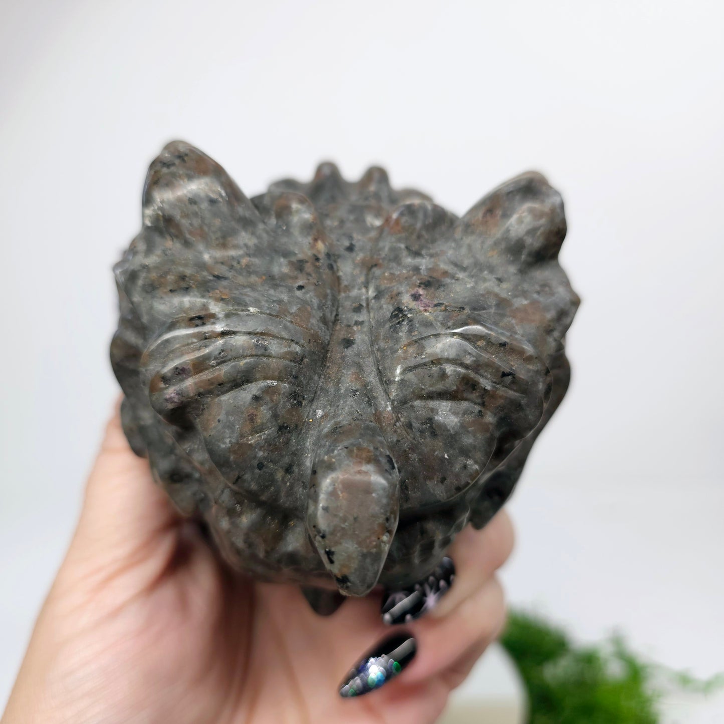 4" Yooperlite Medusa Snake Head | Natural Crystal Carved & Polished Stone