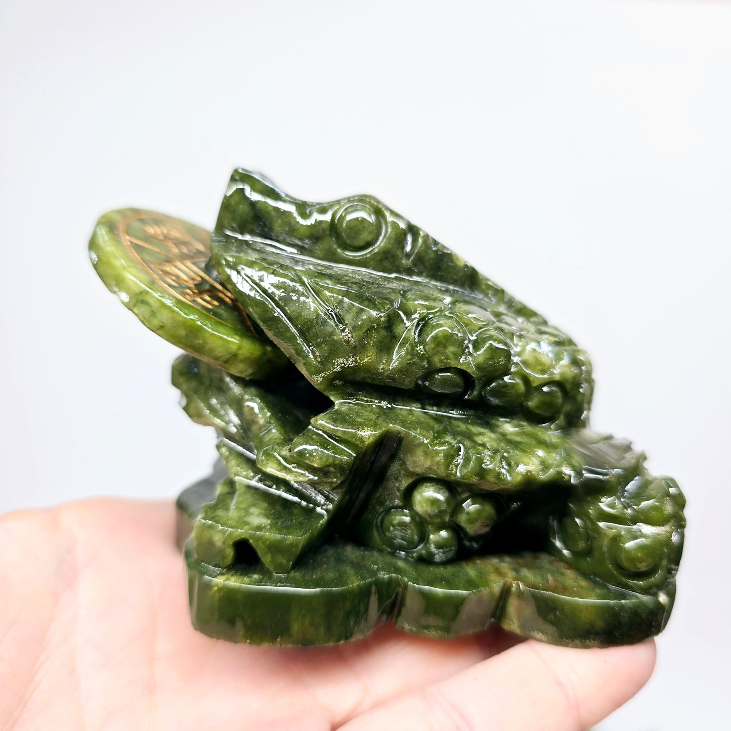 1.4lb Jade Money Toad Frog | Natural Crystal Carved & Polished Stone