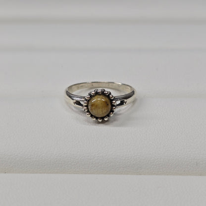 Golden Rutilated Quartz s925 Ring sz8