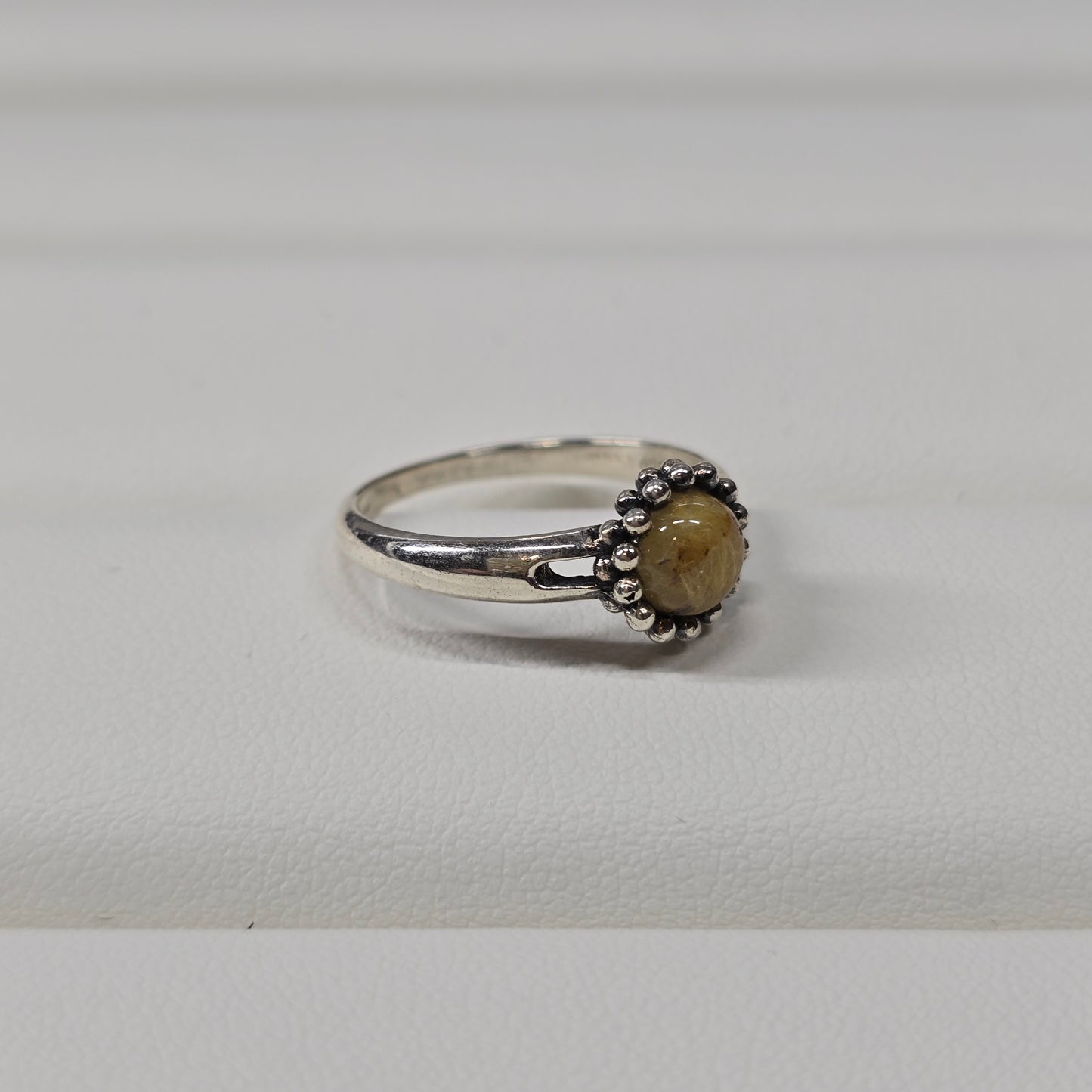 Golden Rutilated Quartz s925 Ring sz8