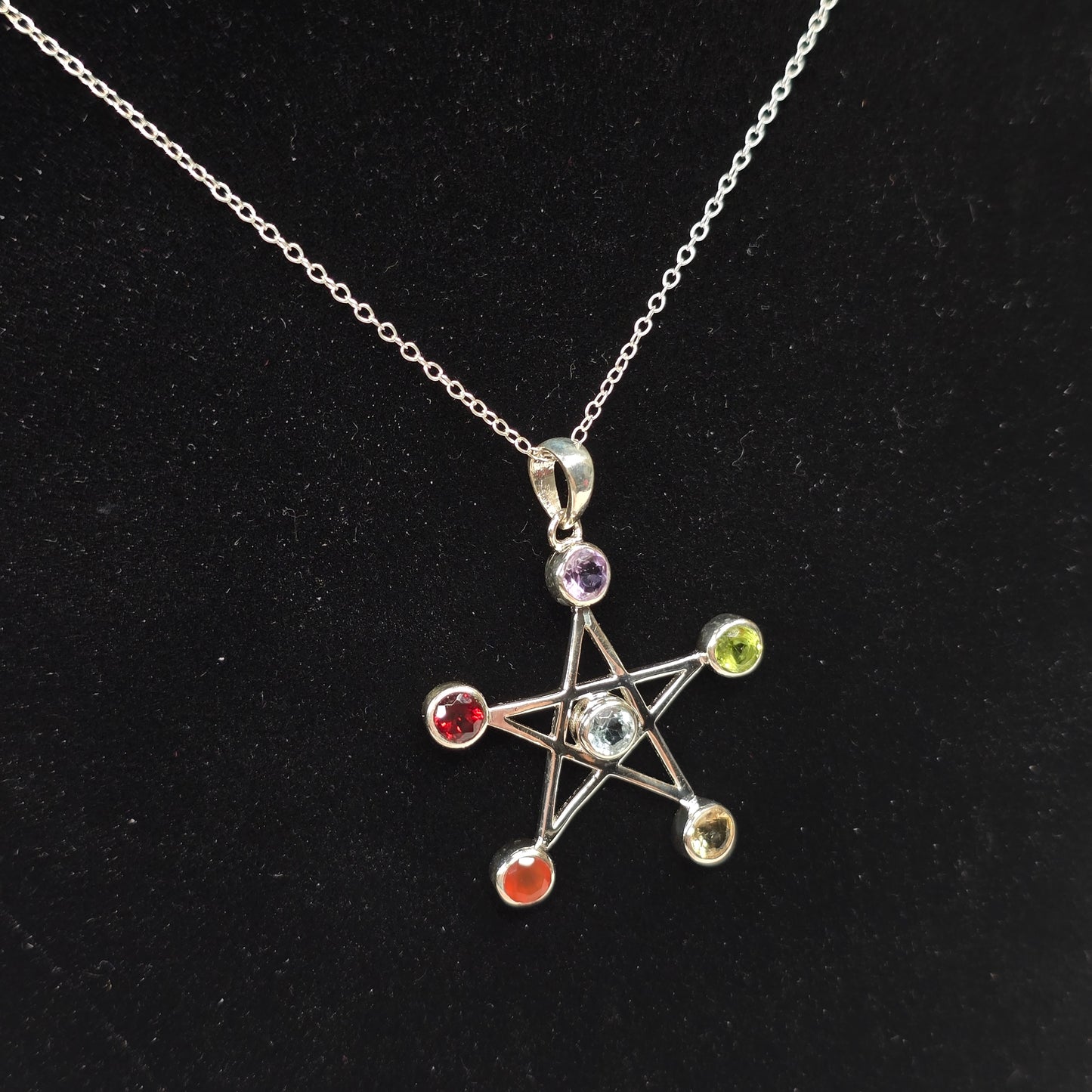 Pentacle Crystal s925 Necklace | 18" Sterling Silver