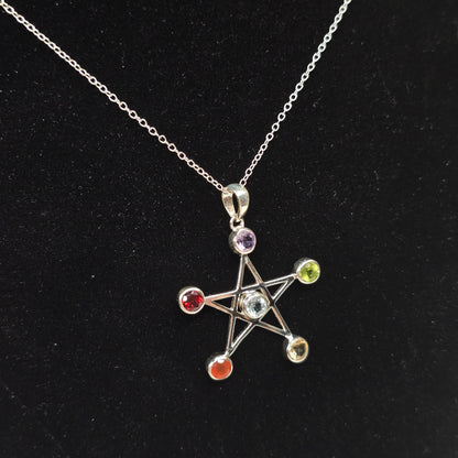 Pentacle Crystal s925 Necklace | 18" Sterling Silver