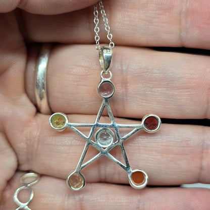 Pentacle Crystal s925 Necklace | 18" Sterling Silver