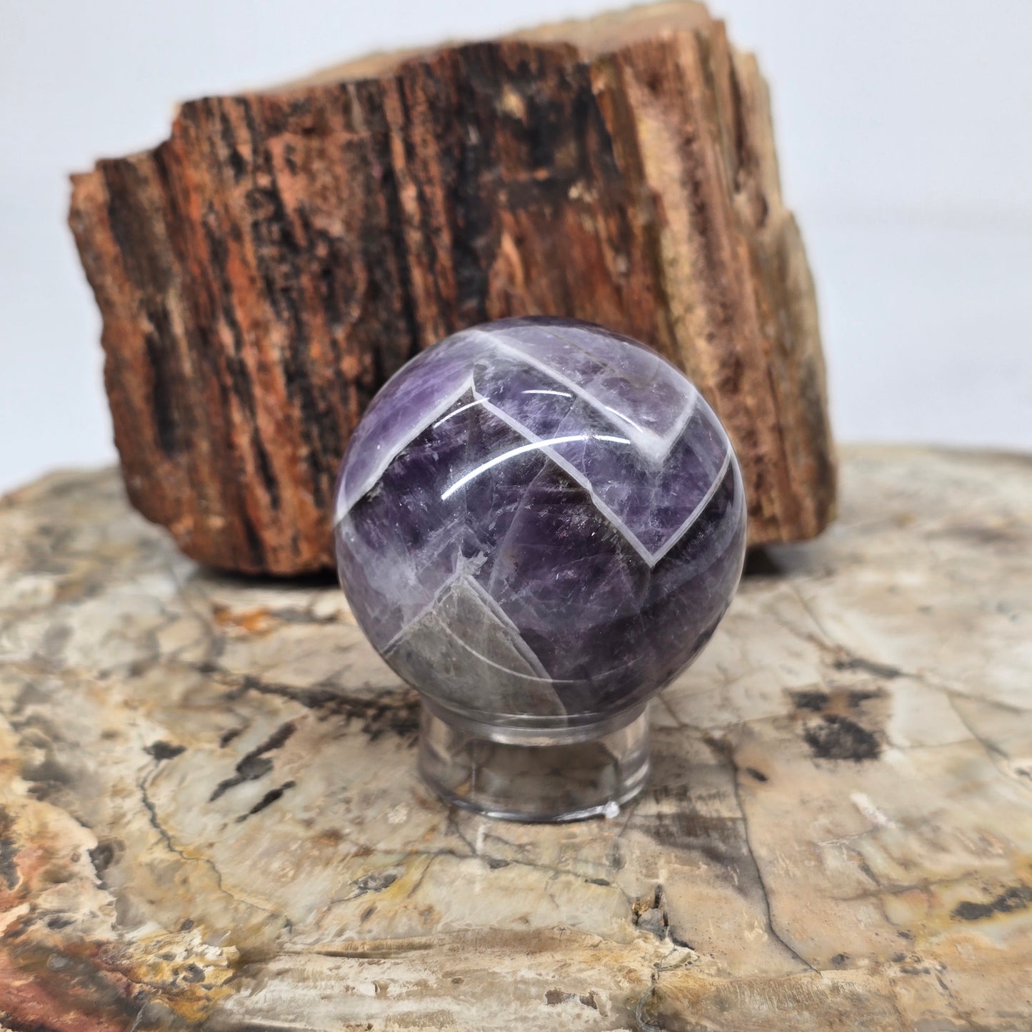 Chevron Amethyst Sphere