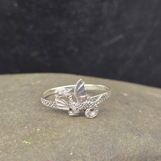 Flying Dragon Sterling Silver s925 Ring sz11