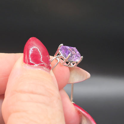 Amethyst Chain Link Bracelet | Sterling Silver (s925)