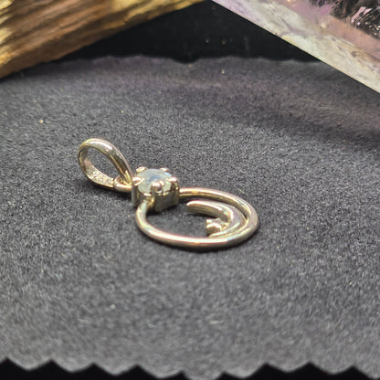 Moon & Star Moonstone Pendant | Sterling Silver (s925)