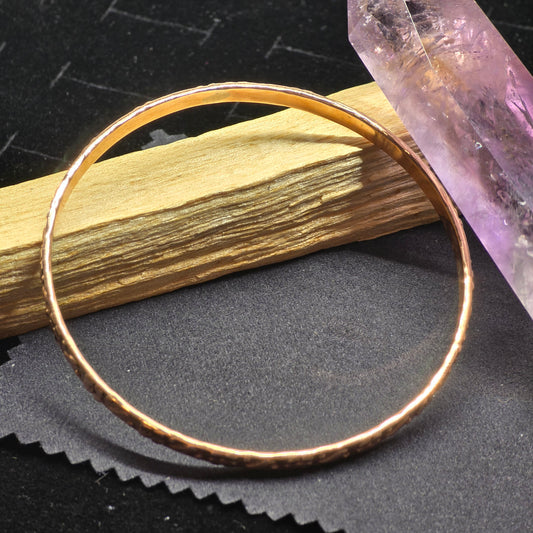 Engraved Copper Bangle Bracelet