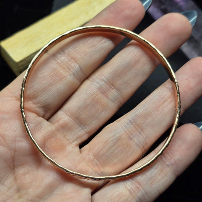 Engraved Copper Bangle Bracelet