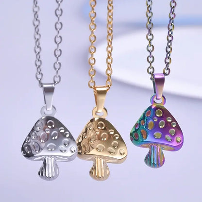 Stainless Steel Mushroom Necklace