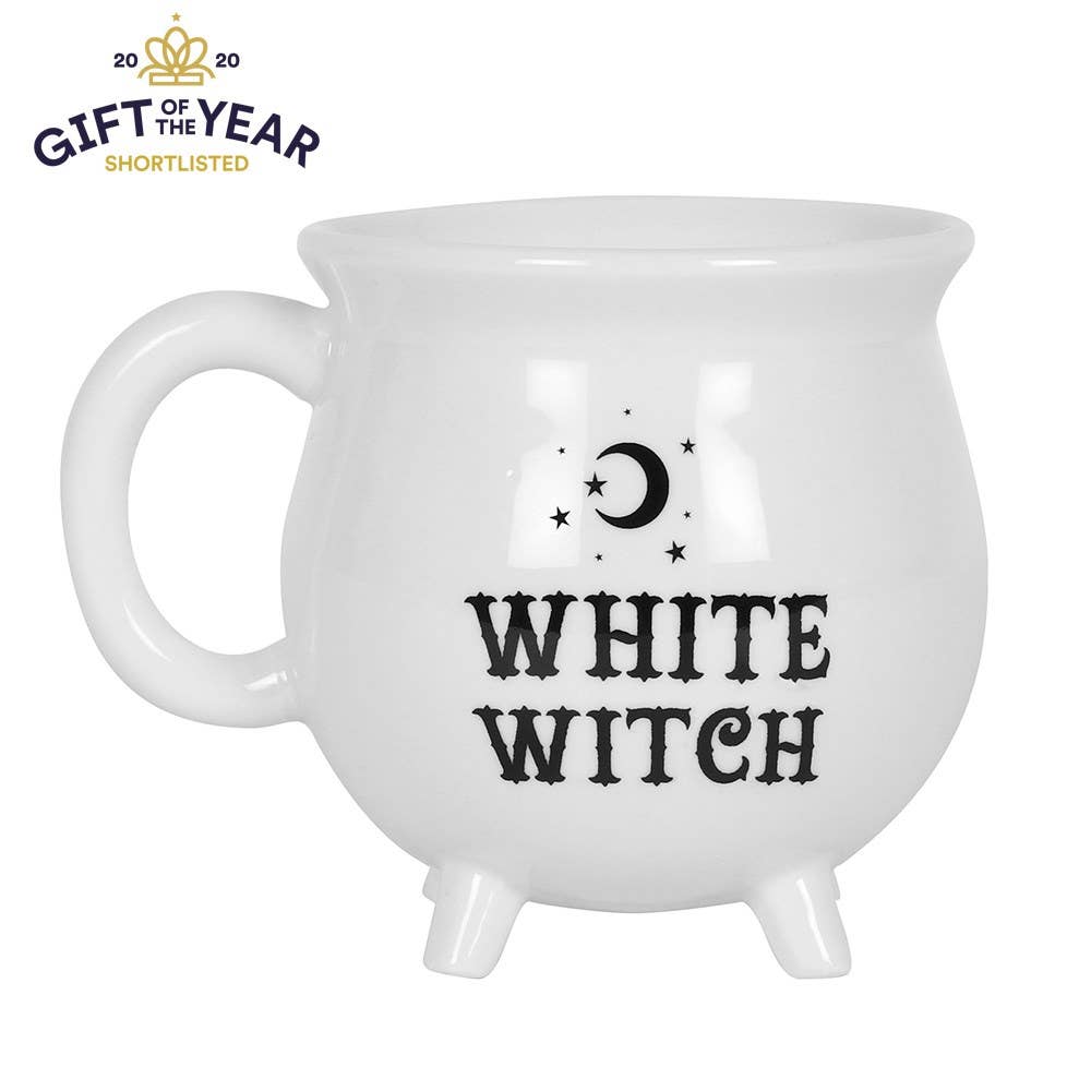 White Witch Halloween Cauldron Mug