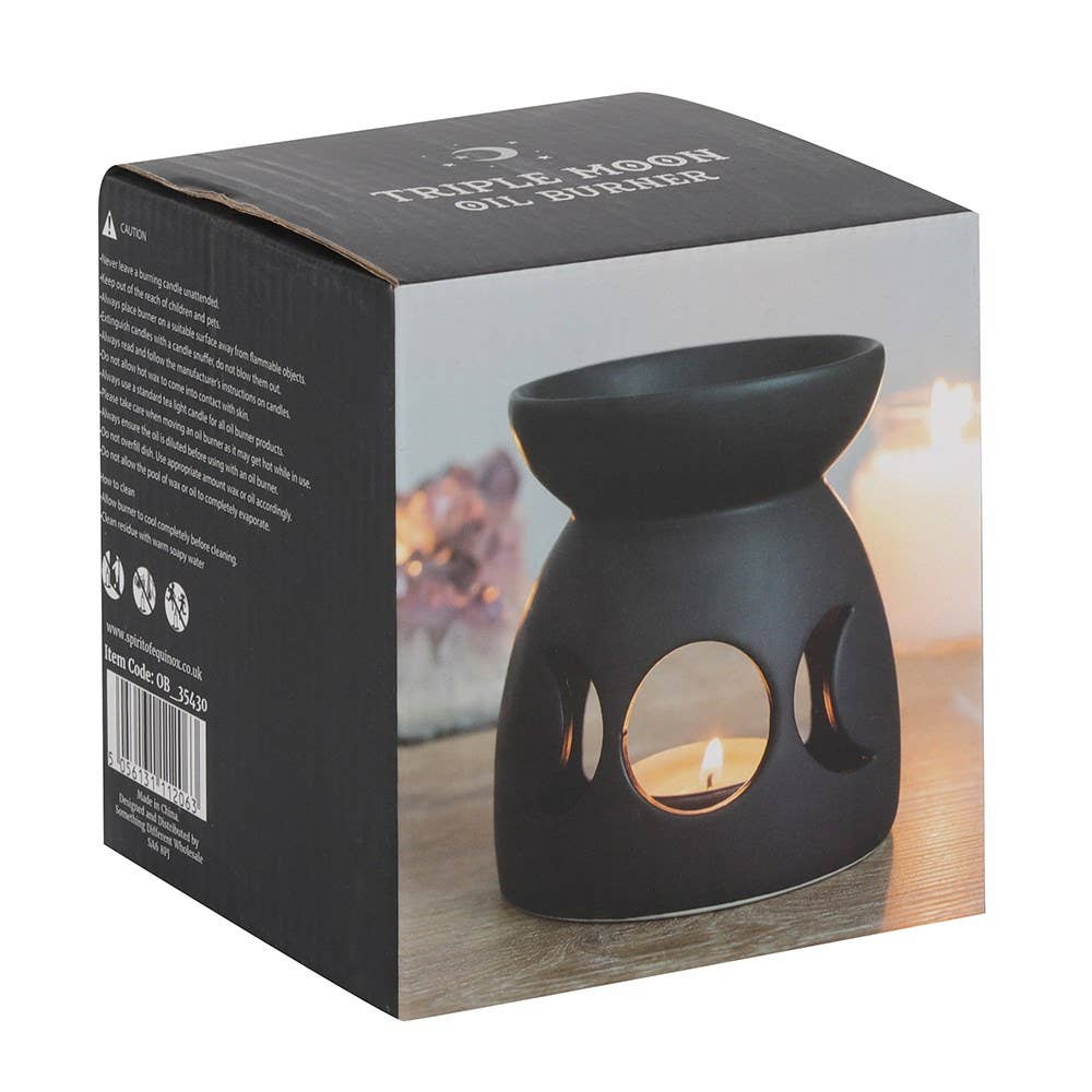 Black Triple Moon Cut Out Oil Burner and Wax Warmer