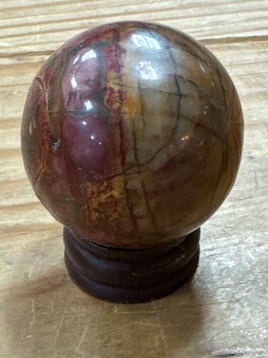 Petrified Wood Sphere W/ Small Wood Stand