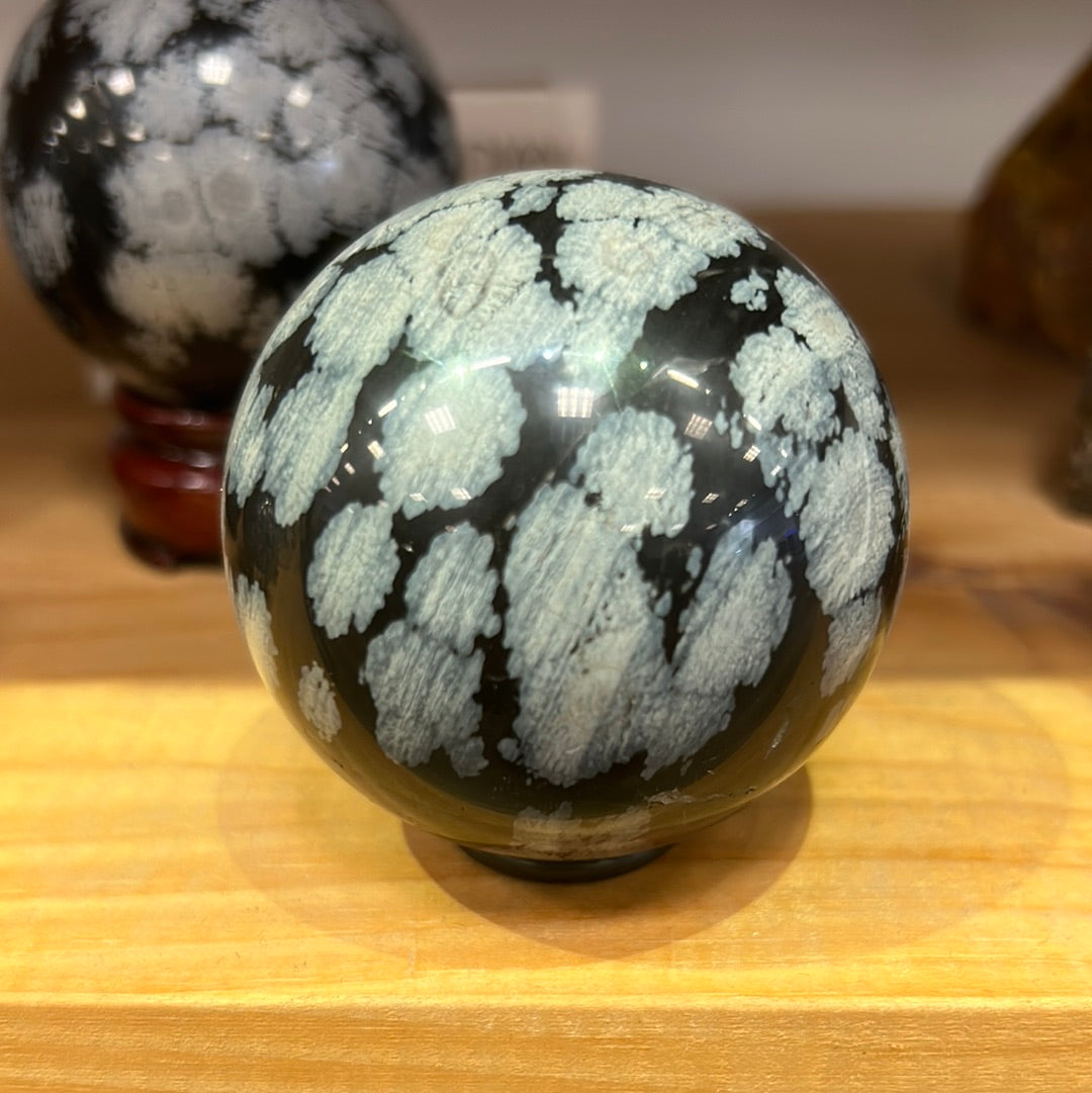 Snowflake Obsidian Sphere