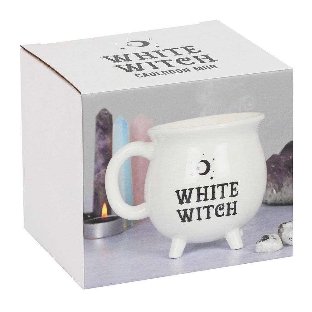 White Witch Halloween Cauldron Mug