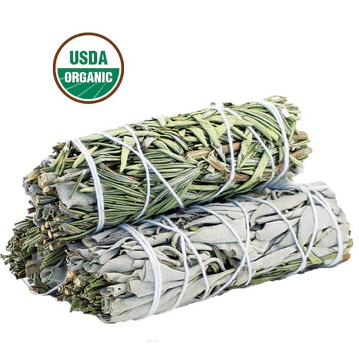 Rosemary and White Sage Organic Smudge Sticks 4"