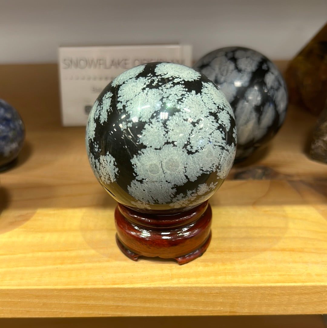 Snowflake Obsidian Sphere