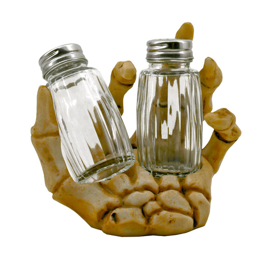 Skeleton Hand Kitchen Salt and Pepper Shaker Holder