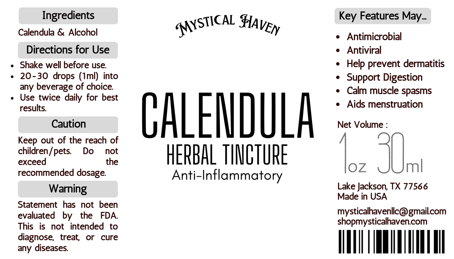 Calendula | Herbal Tincture | Anti-inflammatory