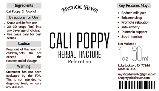 Cal Poppy | Herbal Tincture | Relaxation | Insomnia