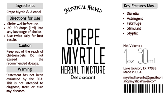 Crepe Myrtle | Herbal Tincture | Detoxicant