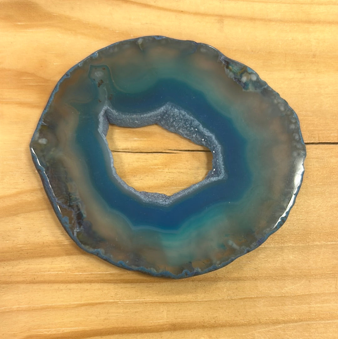 Blue Druzy Agate Slices